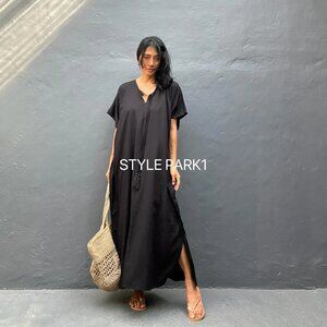 Black Maxi Dress with Tassel Tie by Stylepark1